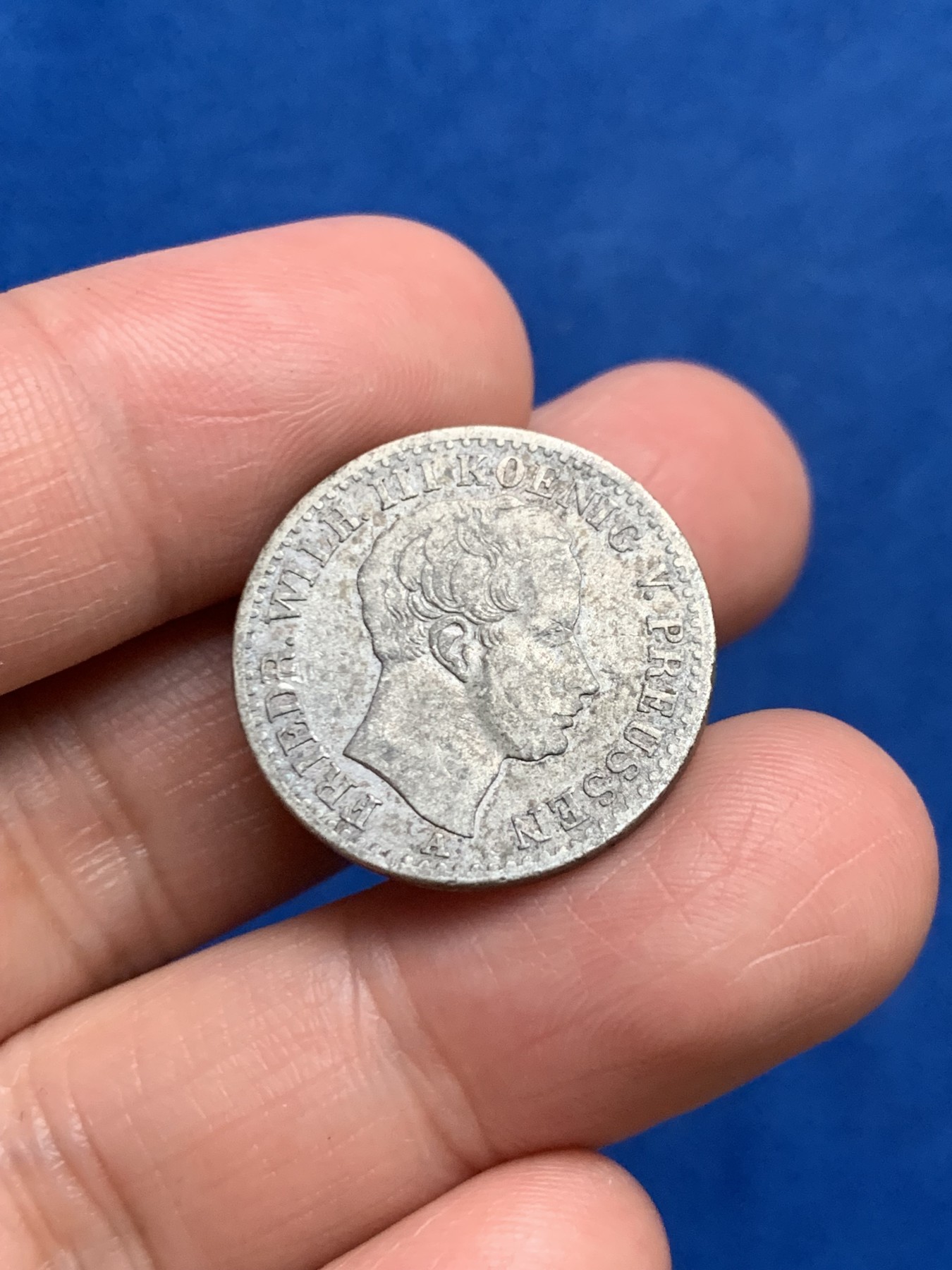 《竞宝斋》第249场-周日，周一 ，周二3场连拍 (全场包邮) 1840年德国普鲁士威廉三世1/6泰勒银币