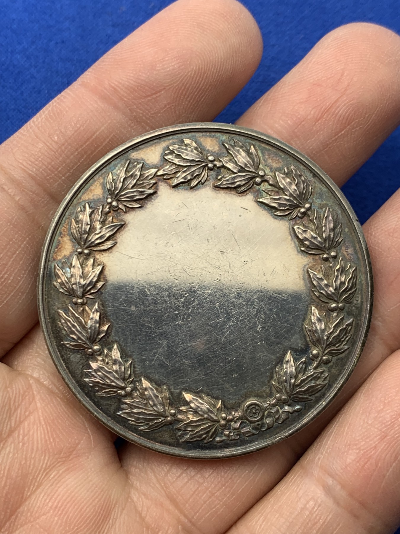 《竞宝斋》第249场-周日，周一 ，周二3场连拍 (全场包邮) 19世纪法国稻谷女神银章，直径45.7mm，约50.6克，边铭有银标