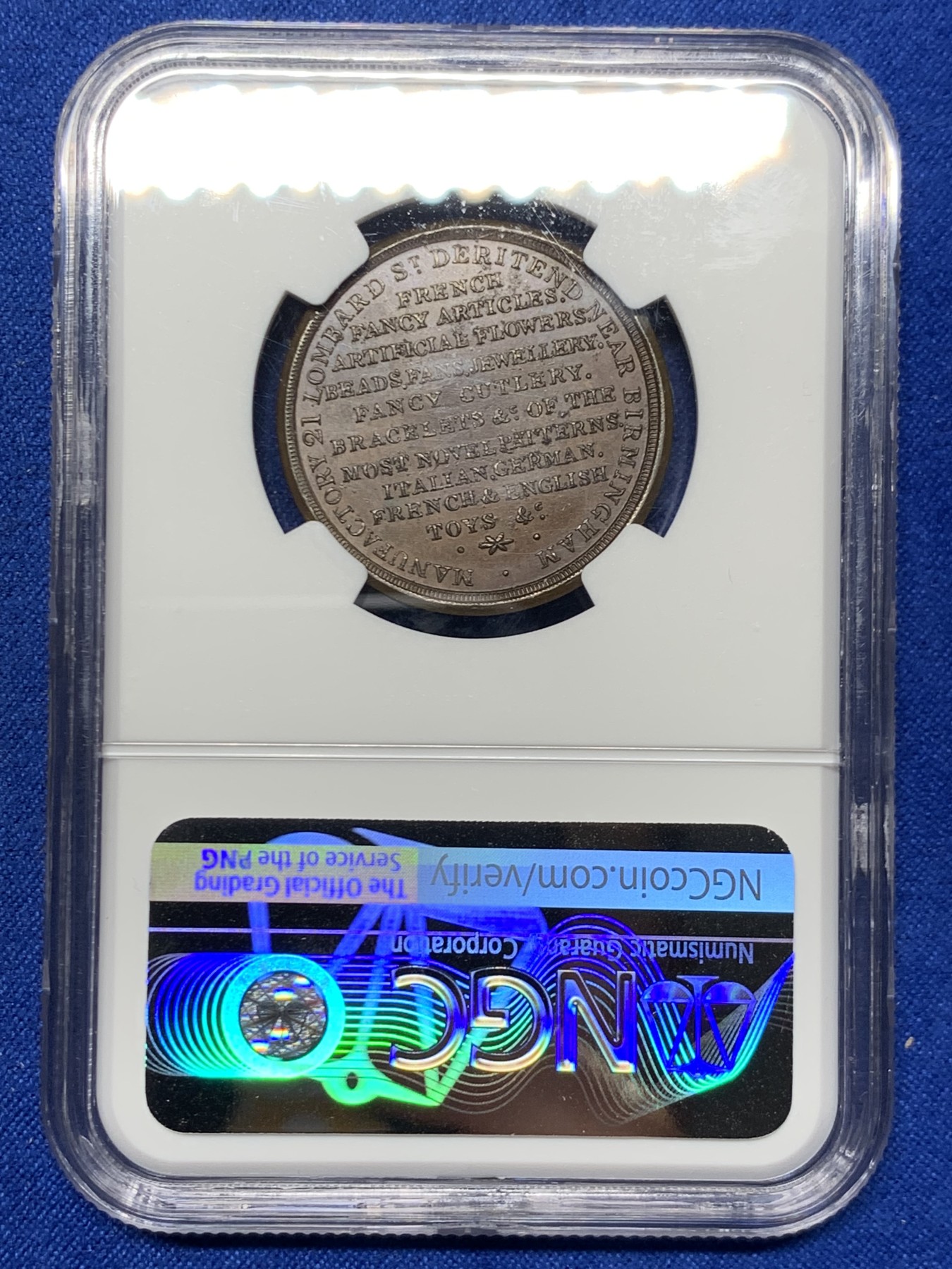 《竞宝斋》第249场-周日，周一 ，周二3场连拍 (全场包邮) NGC  MS64BN  英国  1826年  伍斯特1/2便士TOKEN代用币