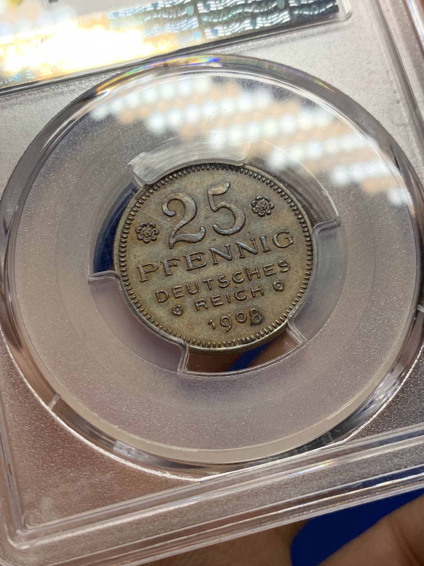 《竞宝斋》第249场-周日，周一 ，周二3场连拍 (全场包邮) PCGS  SP62BN  德国  1908年  25芬尼少见铜样币