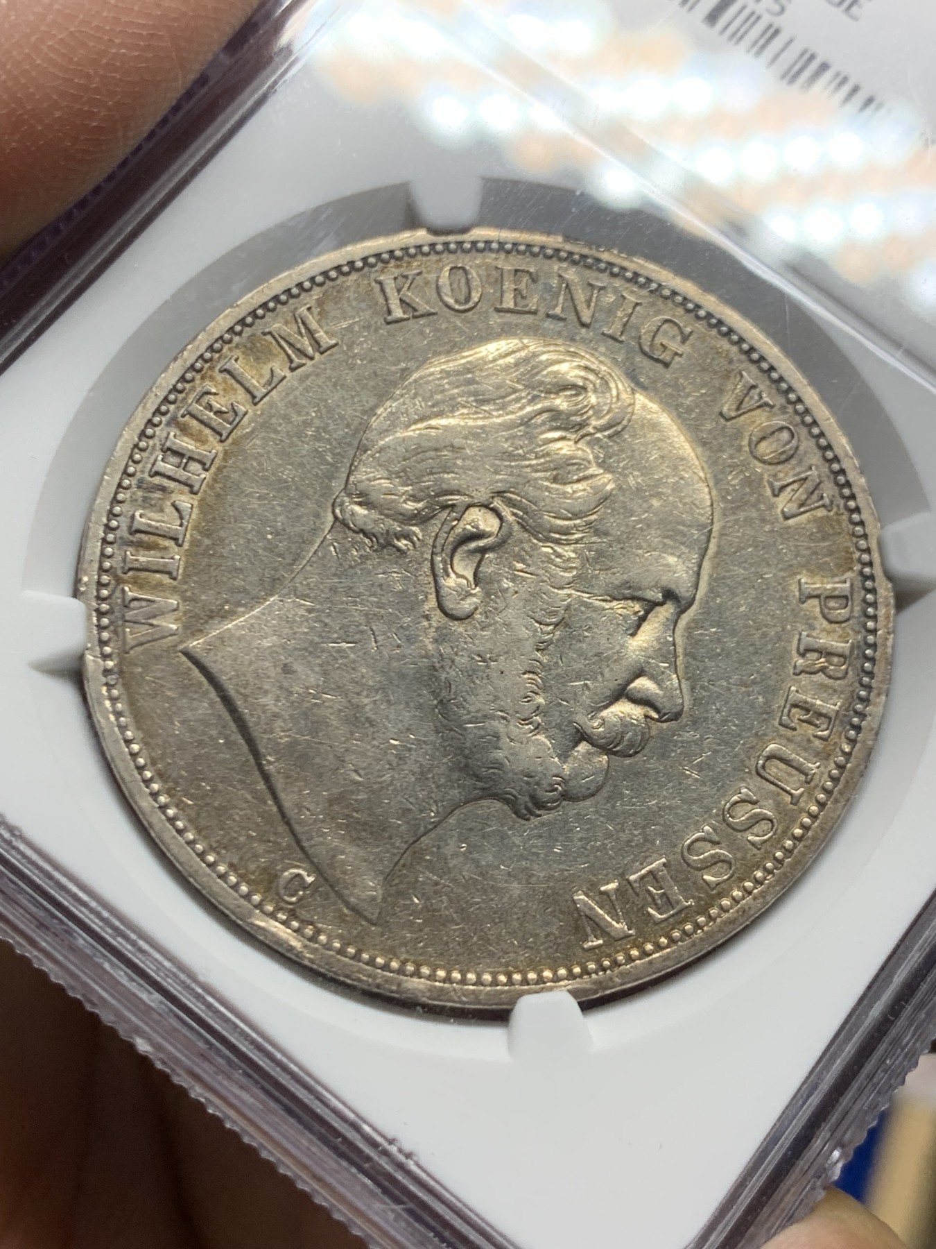 《竞宝斋》第249场-周日，周一 ，周二3场连拍 (全场包邮) NGC  AUD  德国  1867年  普鲁士威廉一世大鸟2泰勒，MS价格早已经飞起，这可性价比不错