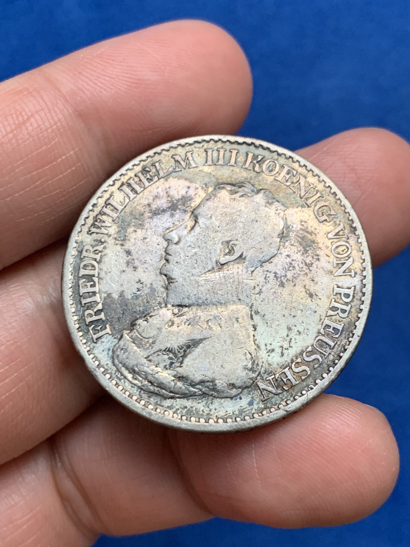 《竞宝斋》第249场-周日，周一 ，周二3场连拍 (全场包邮) 1818年德国普鲁士威廉三世泰勒银币