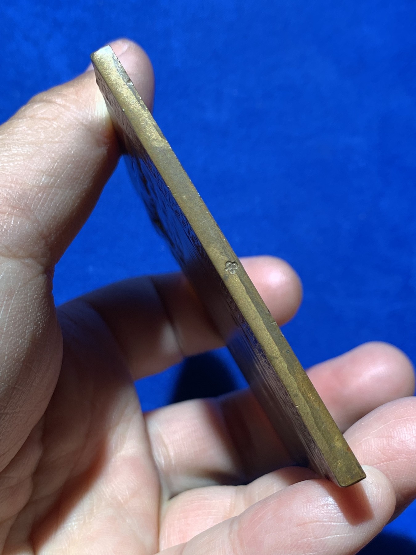 《竞宝斋》第249场-周日，周一 ，周二3场连拍 (全场包邮) 1907 奥地利医疗女神矩形单面铜章，尺寸73*73.9mm，约164克