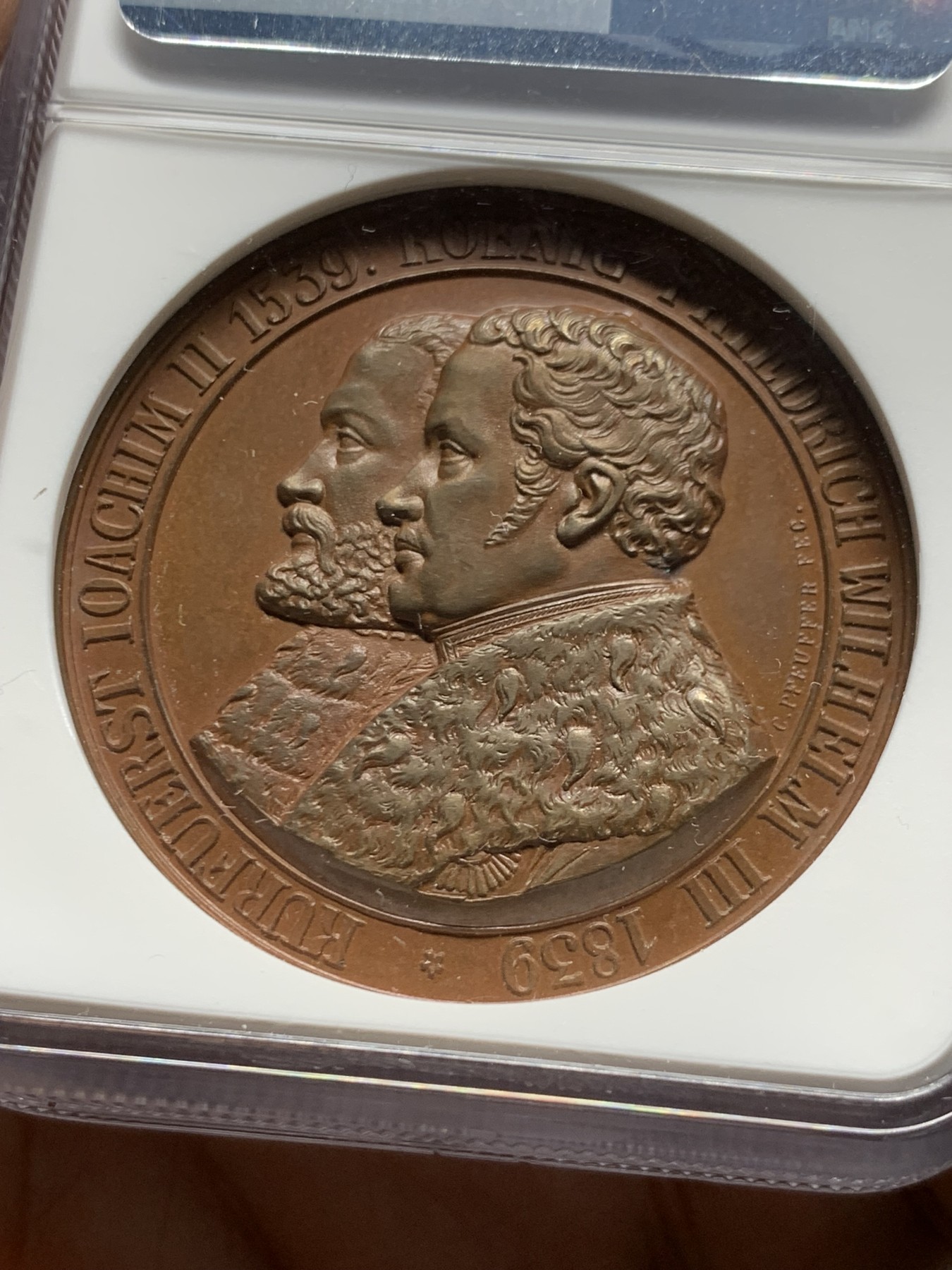 《竞宝斋》第249场-周日，周一 ，周二3场连拍 (全场包邮) NGC  MS64BN  德国  1839  宗教改革三百年纪念铜章