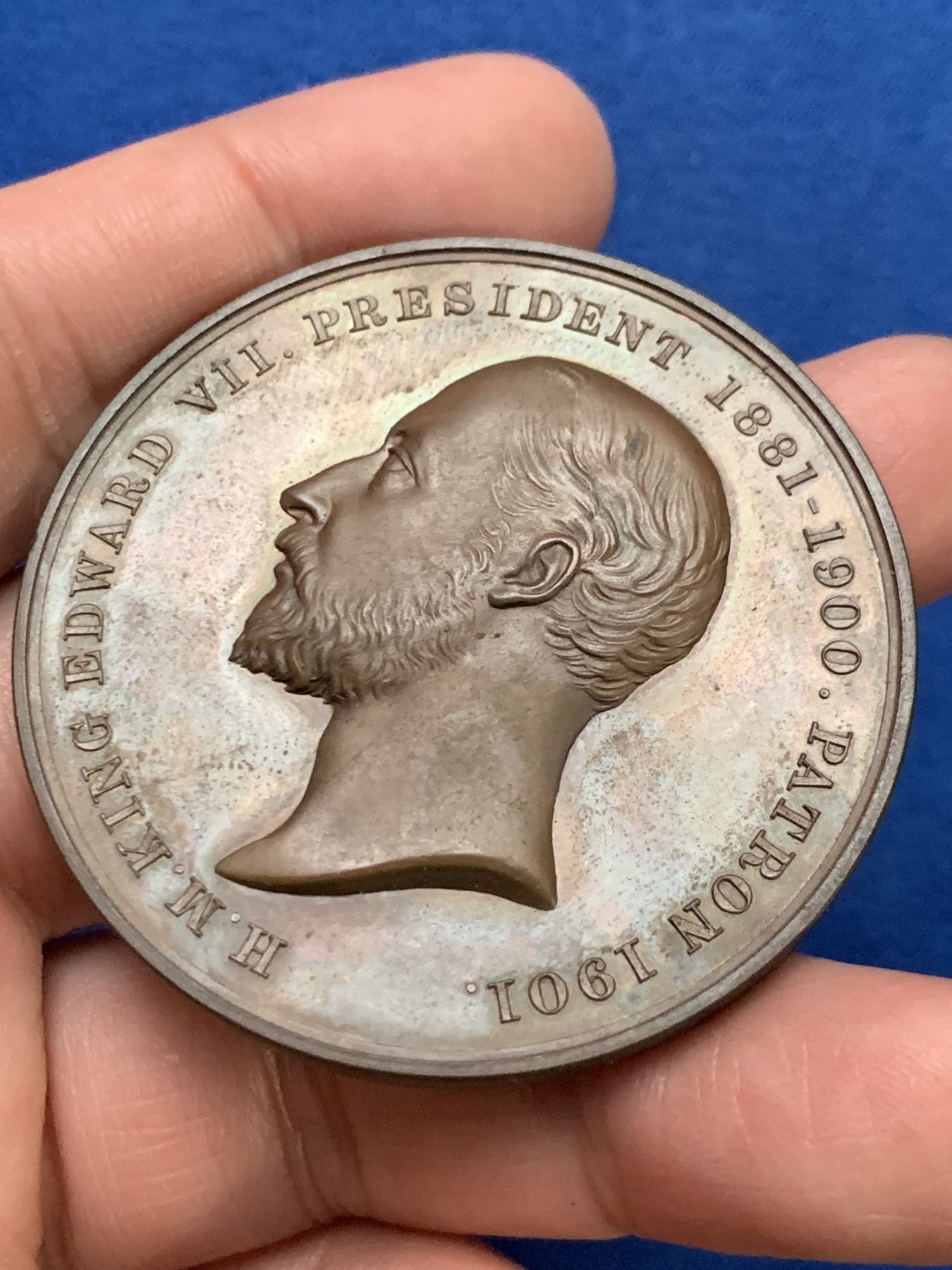 《竞宝斋》第249场-周日，周一 ，周二3场连拍 (全场包邮) 1903 英国爱德华七世科技协会铜章，直径51.4mm，约58.7克