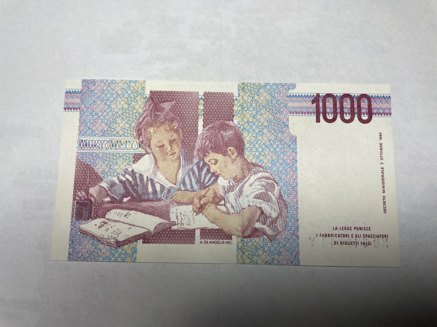 2024年集古藏今外币拍卖第二期-第6场-纸币专场（总第16拍） 全新1990年1000里拉纸币