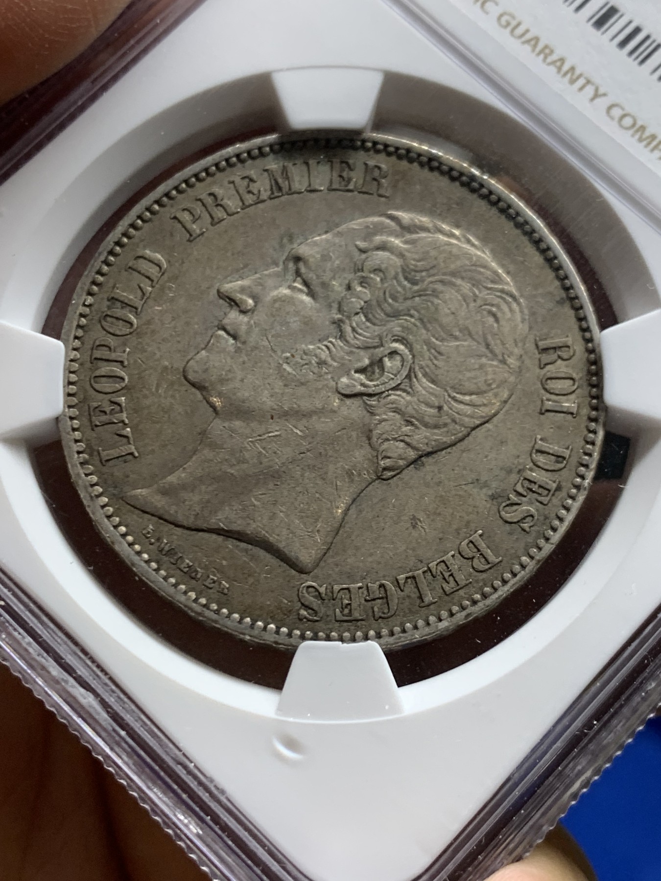 《竞宝斋》第249场-周日，周一 ，周二3场连拍 (全场包邮) NGC XF45 比利时利奥波德一世  包浆好  比二世少