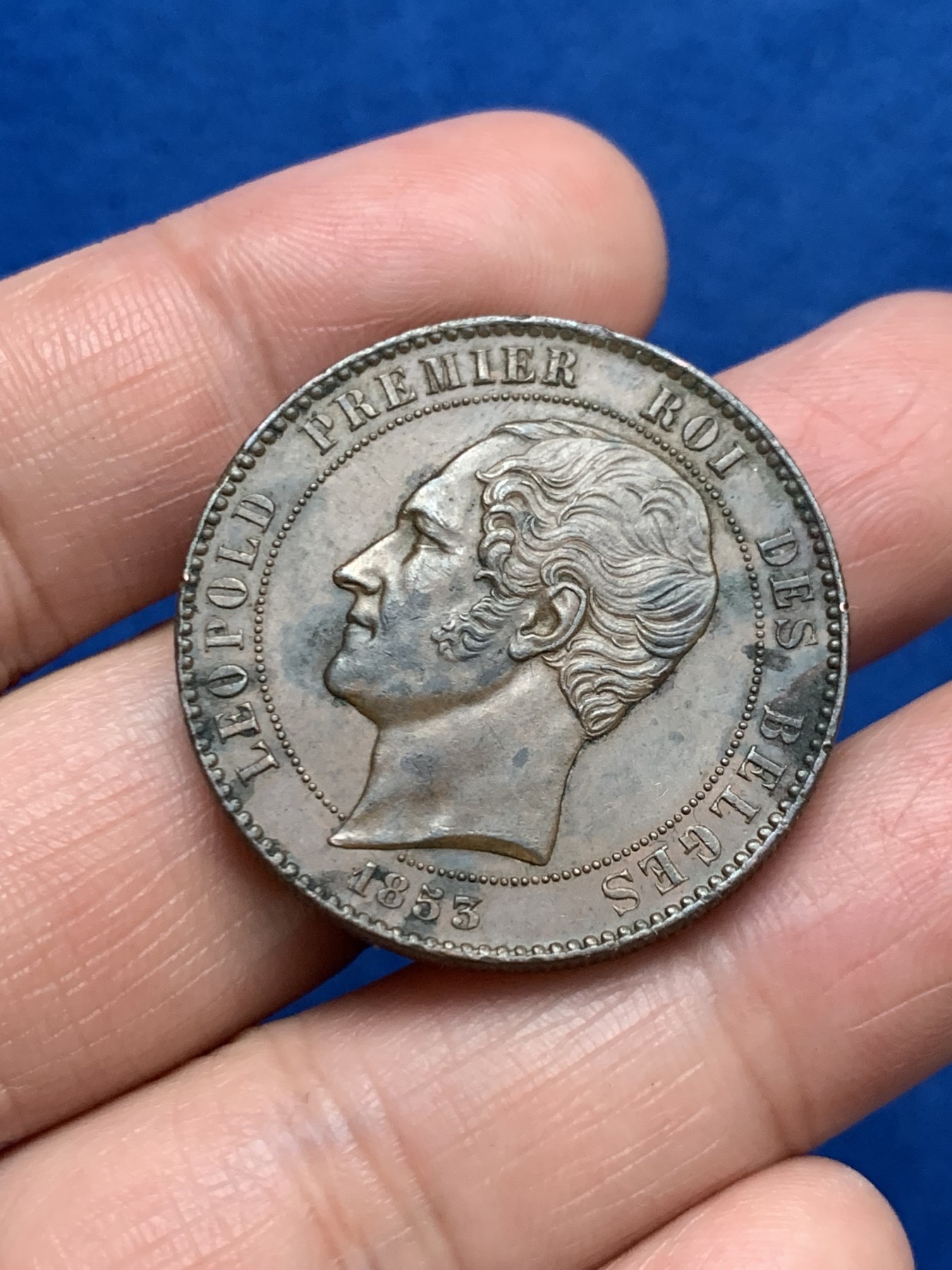 《竞宝斋》第249场-周日，周一 ，周二3场连拍 (全场包邮) 1853年比利时结婚纪念10分大铜币