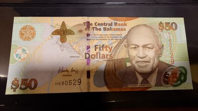 【世界钱币】精选微拍第98期暨2024年第9期  2006年巴哈马50元 全新绝品无47