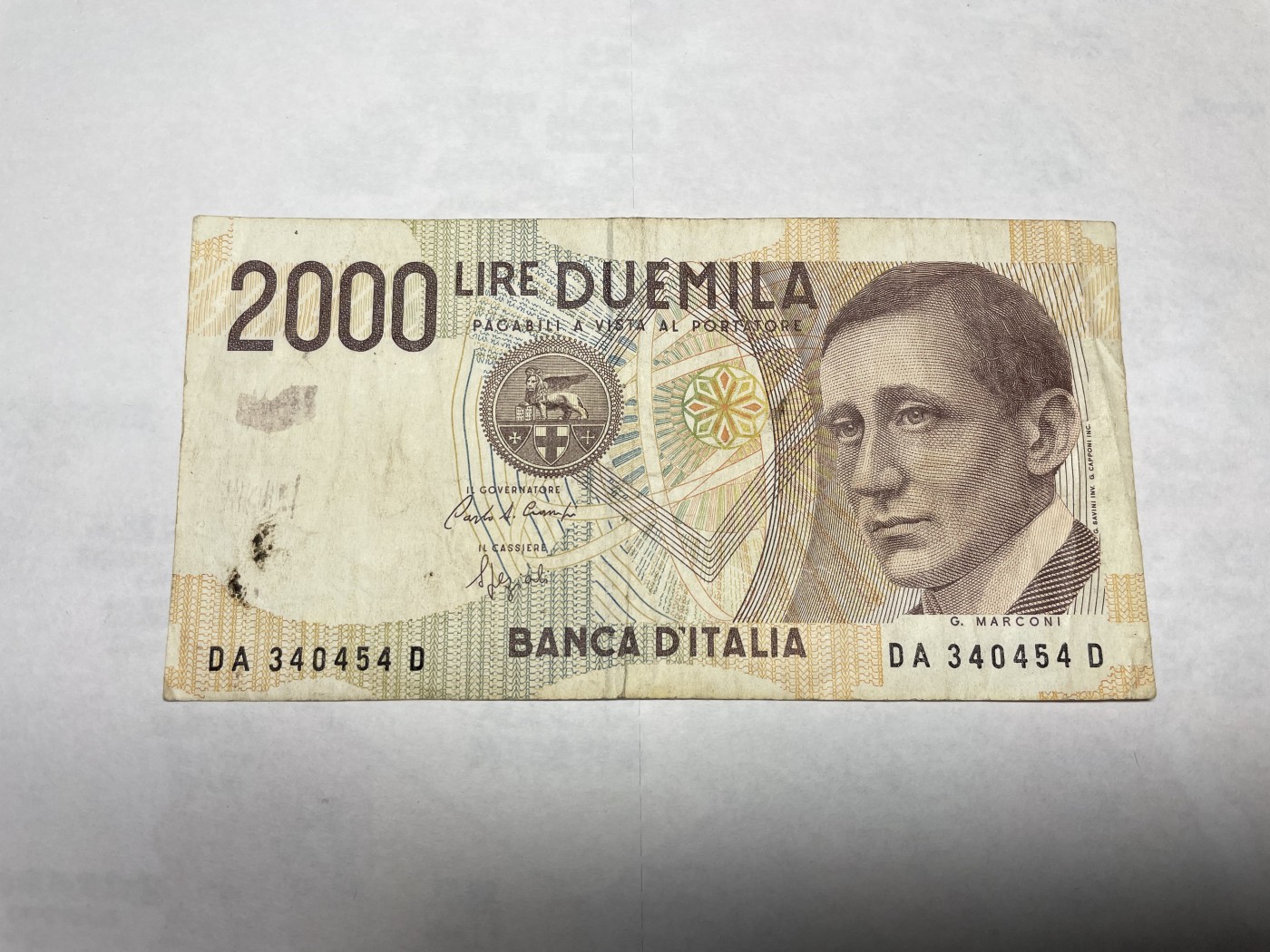 2024年集古藏今外币拍卖第二期-第6场-纸币专场（总第16拍） 1990年意大利2000里拉纸币