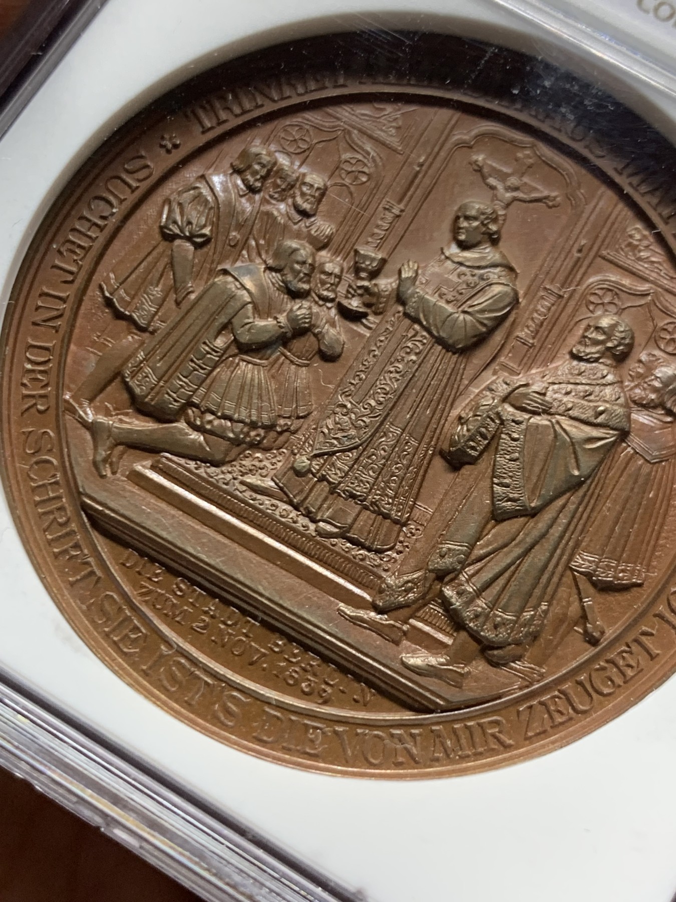 《竞宝斋》第249场-周日，周一 ，周二3场连拍 (全场包邮) NGC  MS64BN  德国  1839  宗教改革三百年纪念铜章