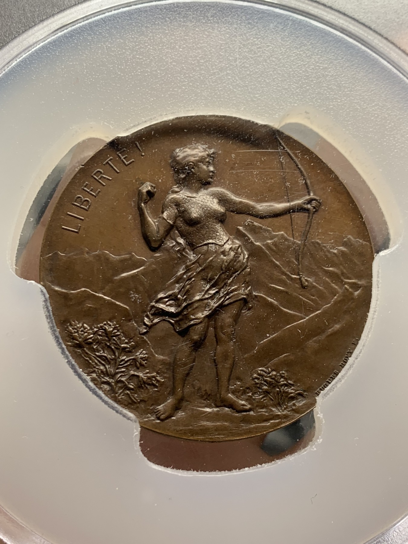 《竞宝斋》第249场-周日，周一 ，周二3场连拍 (全场包邮) PCGS  SP66  瑞士  1896  日内瓦射击节铜章，PCGS冠军分，大盒子封装完好