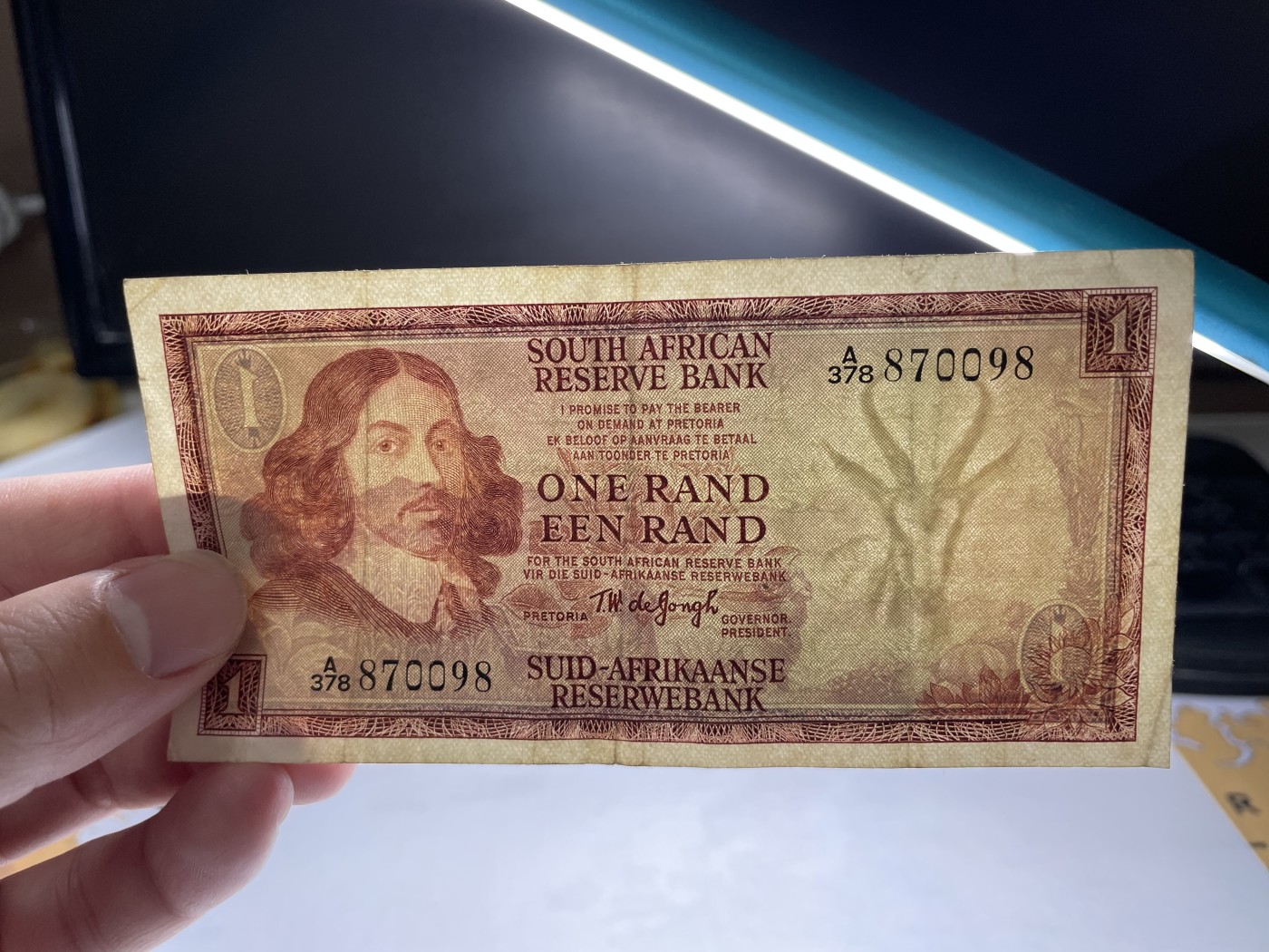 2024年集古藏今外币拍卖第二期-第6场-纸币专场（总第16拍） 1966年版南非1兰特纸币