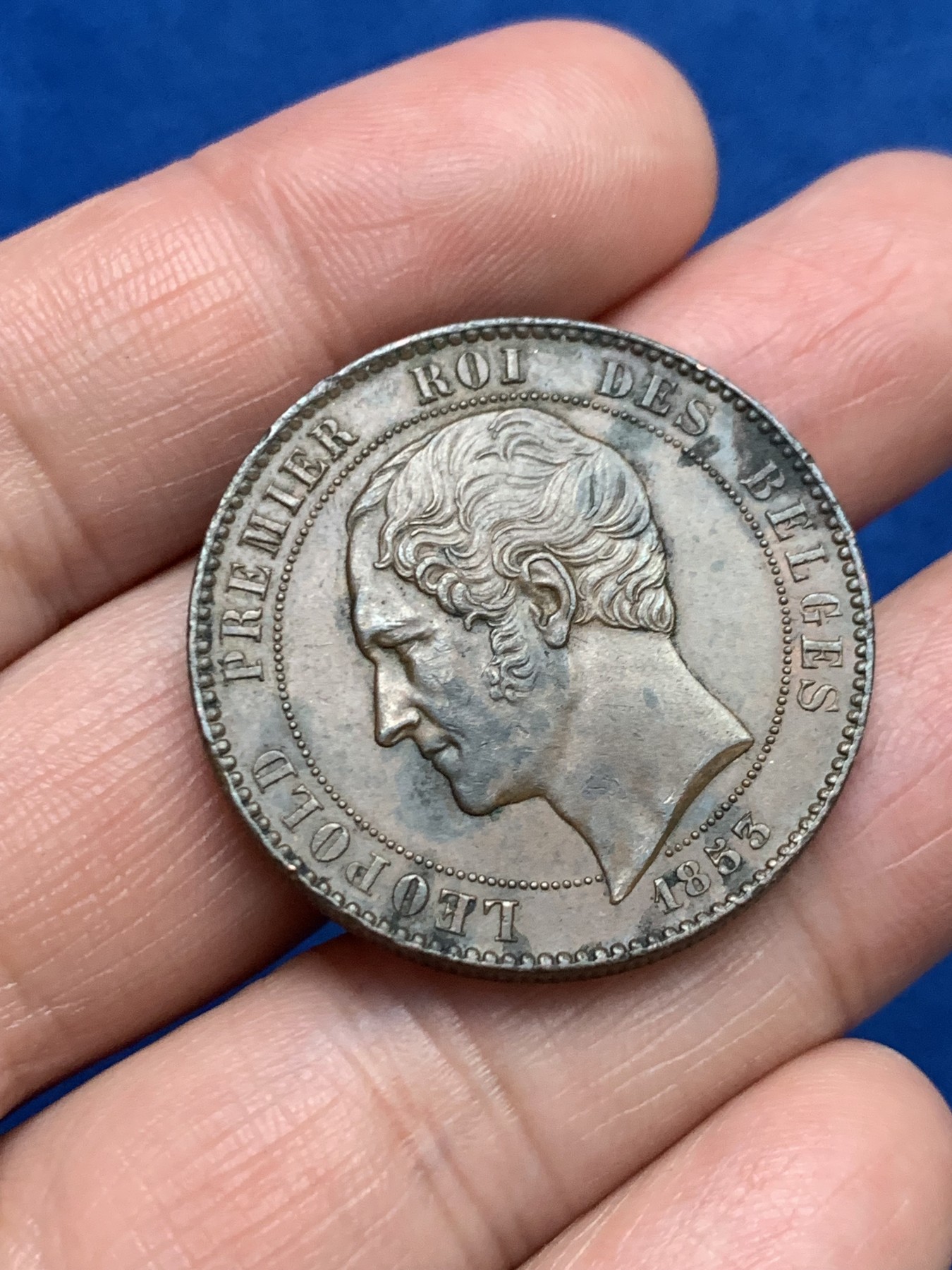 《竞宝斋》第249场-周日，周一 ，周二3场连拍 (全场包邮) 1853年比利时结婚纪念10分大铜币