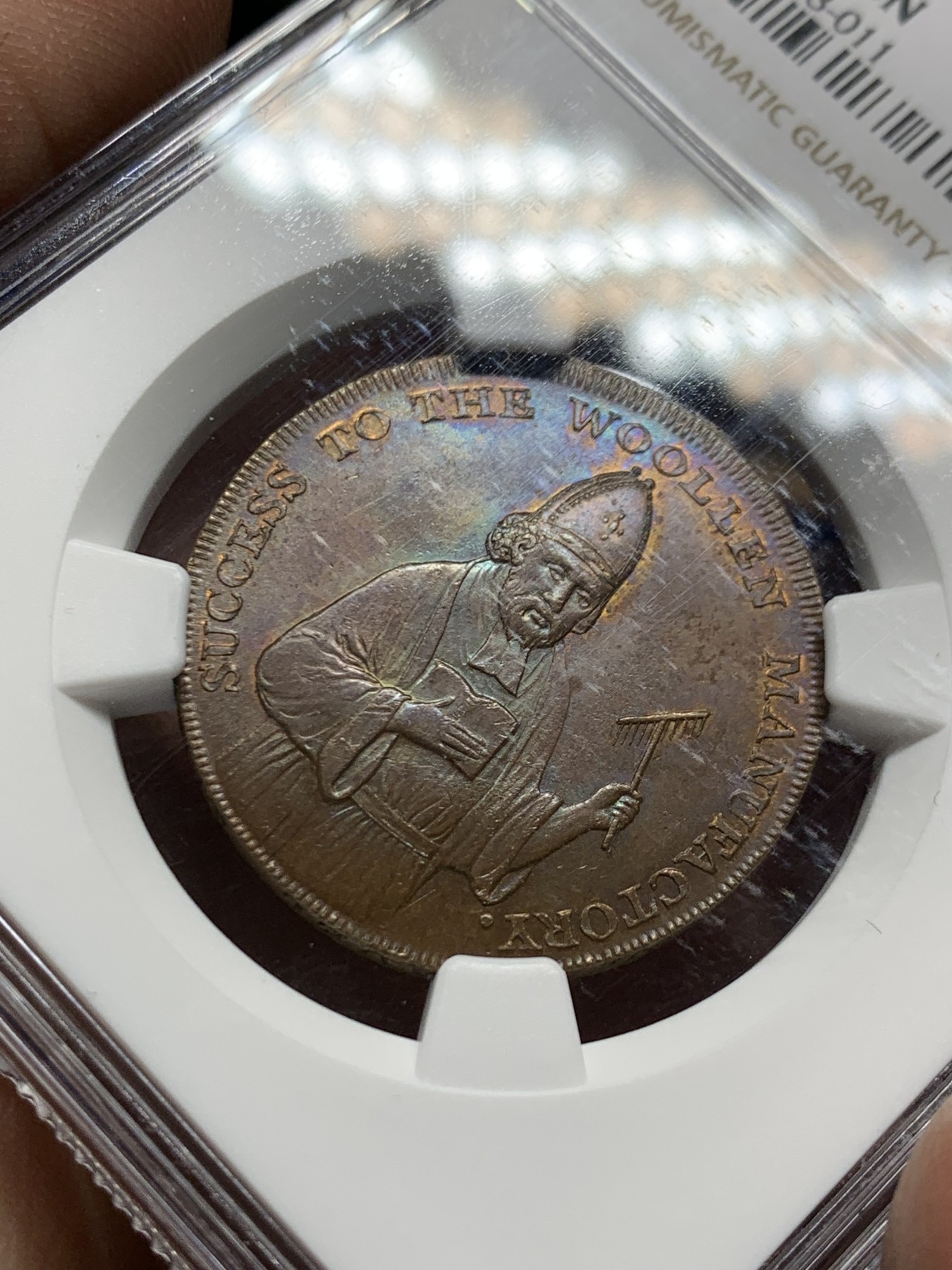 《竞宝斋》第249场-周日，周一 ，周二3场连拍 (全场包邮) NGC  MS64BN  英国  1792年  德文郡埃克塞特1/2便士TOKEN代用币