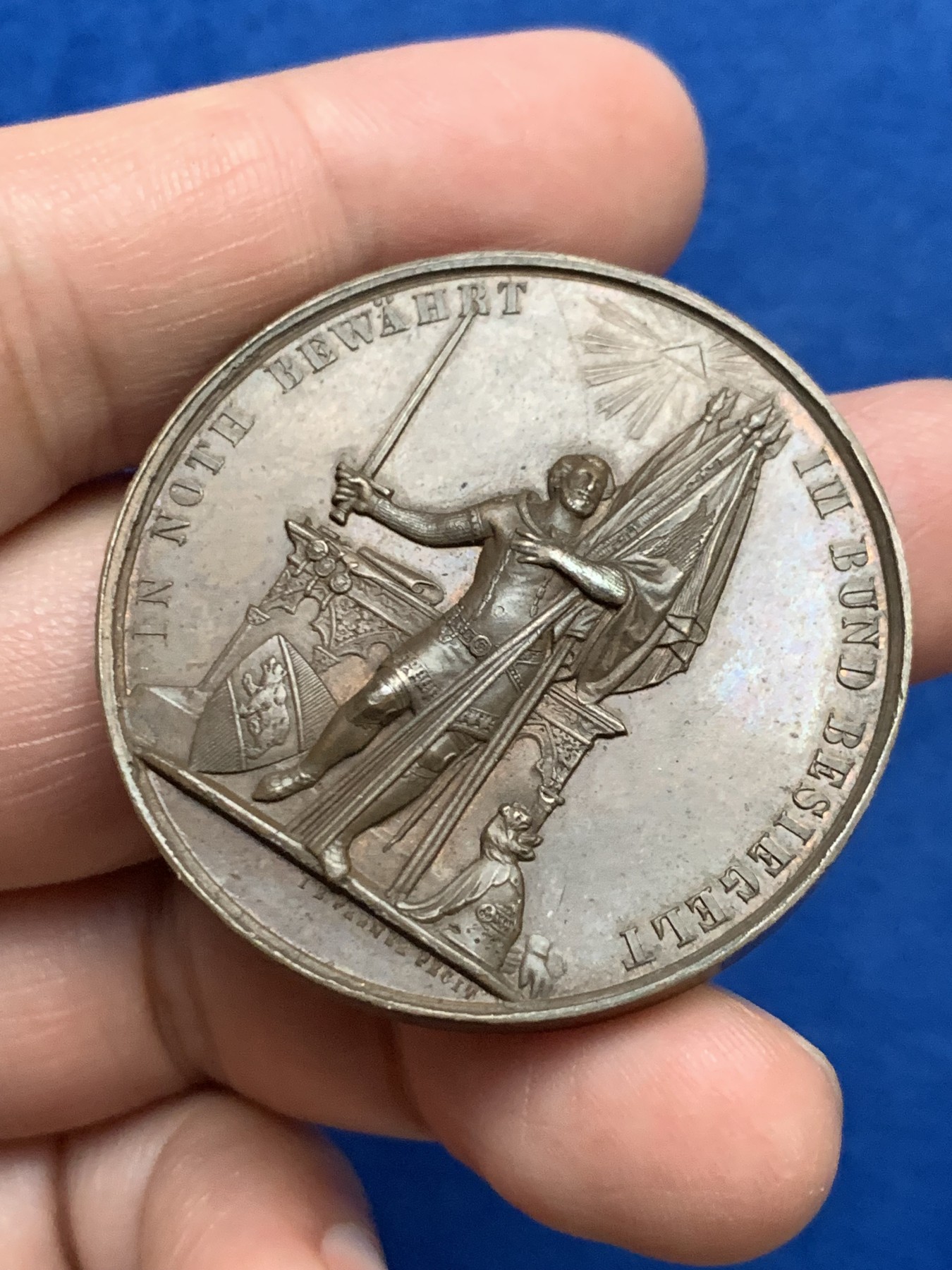 《竞宝斋》第249场-周日，周一 ，周二3场连拍 (全场包邮) 1853 瑞士伯尔尼加入瑞士联邦500周年纪念铜章，直径41.6mm，约36克