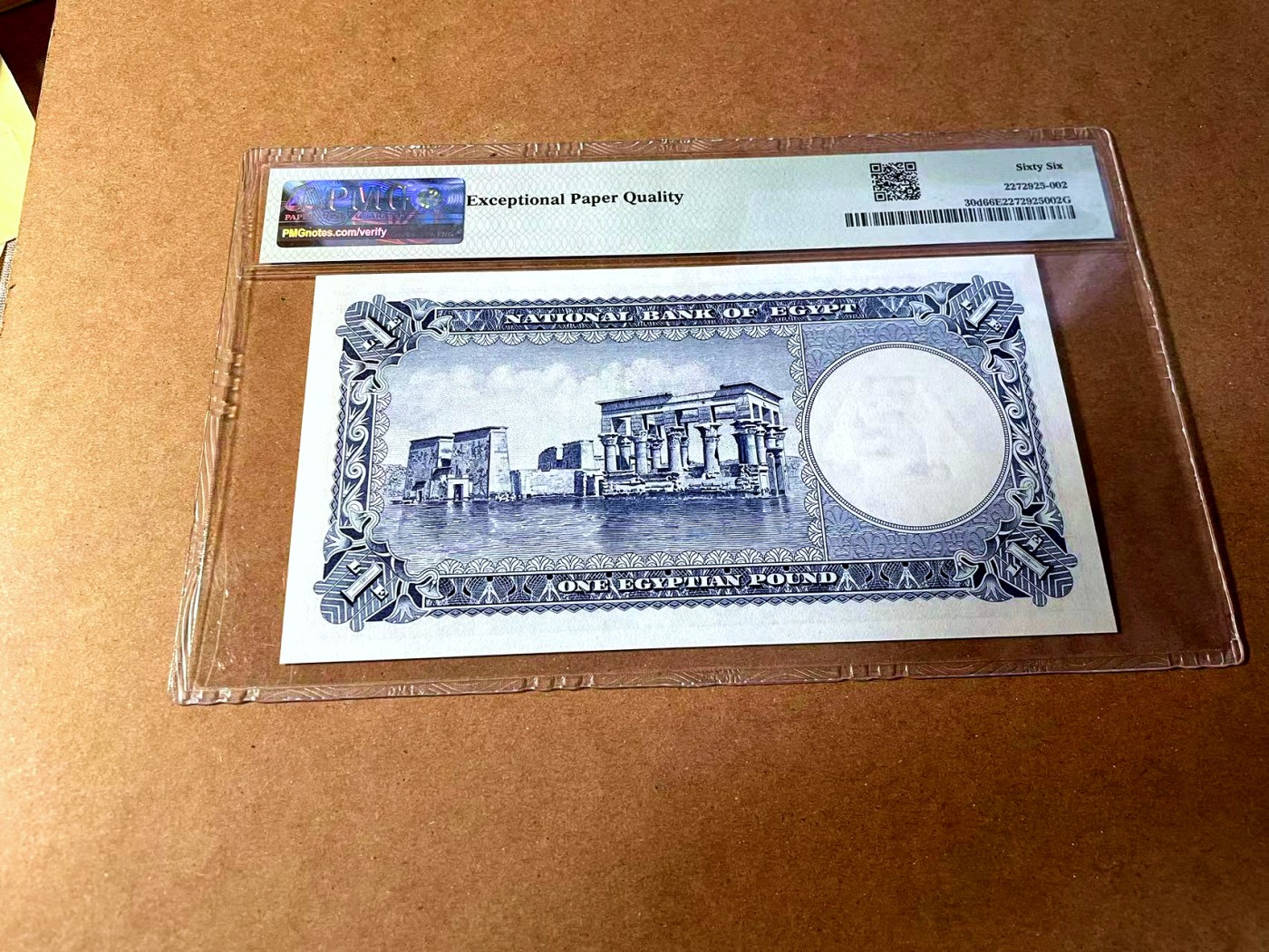 【Blue Auction】✨世界纸币精拍第448期【精】 【222豹子号无47】埃及 1960年1镑 PMG66EPQ 