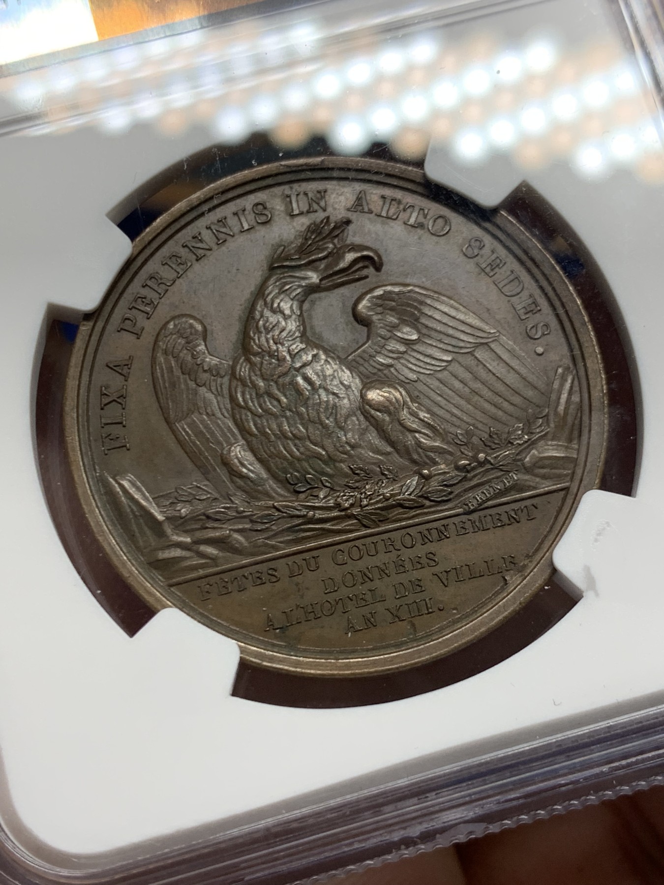 《竞宝斋》第250场-周日，周一 ，周二3场连拍 (全场包邮) NGC-MS62 法国1804年拿破仑与约瑟芬加冕典礼纪念铜章，早期光边原铸