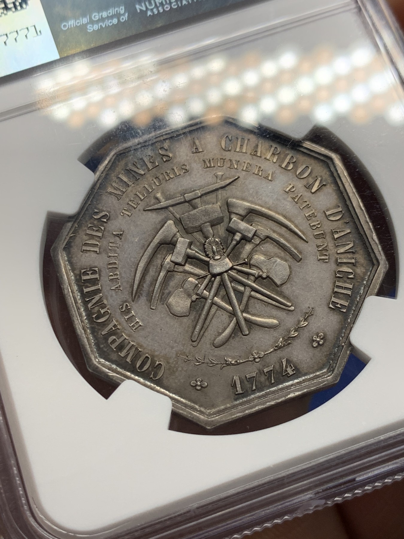 《竞宝斋》第250场-周日，周一 ，周二3场连拍 (全场包邮) NGC-UNCD 法国八角银章，安尼什采矿和锻造公司