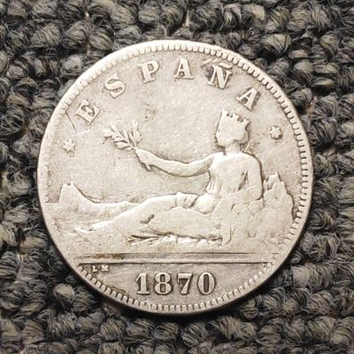 1870年西班牙拿花2比塞塔银币 - 1870年西班牙拿花2比塞塔银币