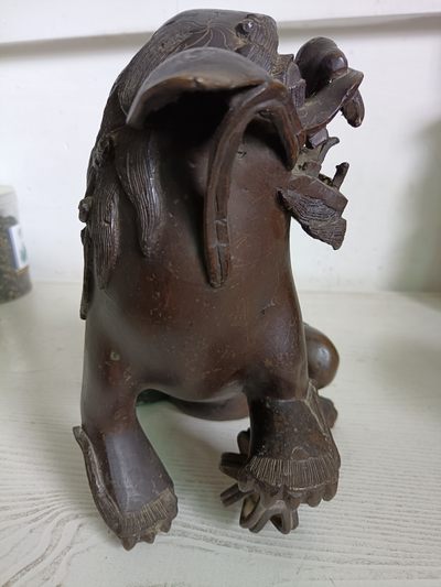 钱币，古钱币，古董杂项 明代8斤8两铜狮子