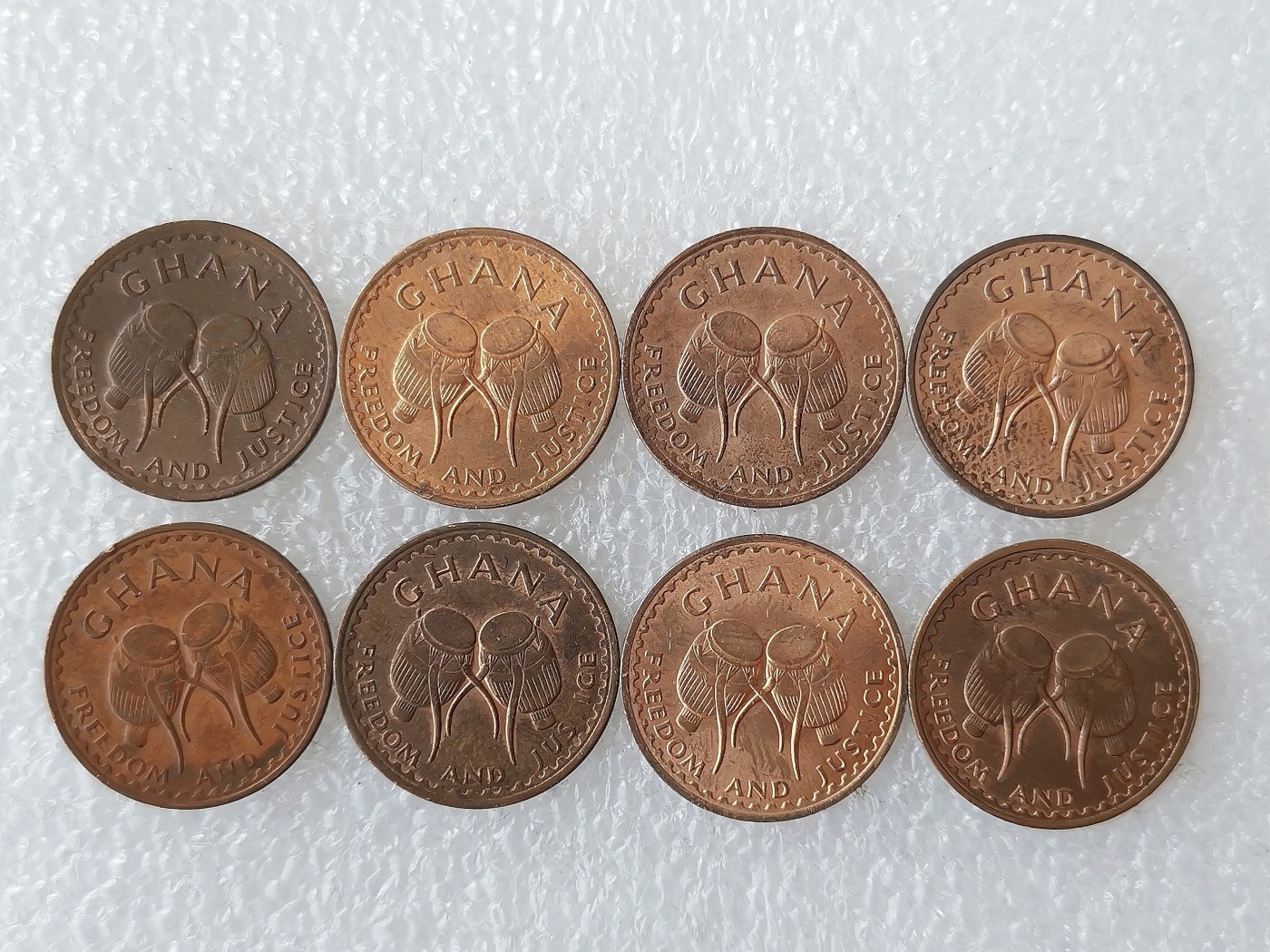 第一海外回流一元起拍收藏 散币专场 第72期 加纳1967年1/2比塞瓦铜币 8枚