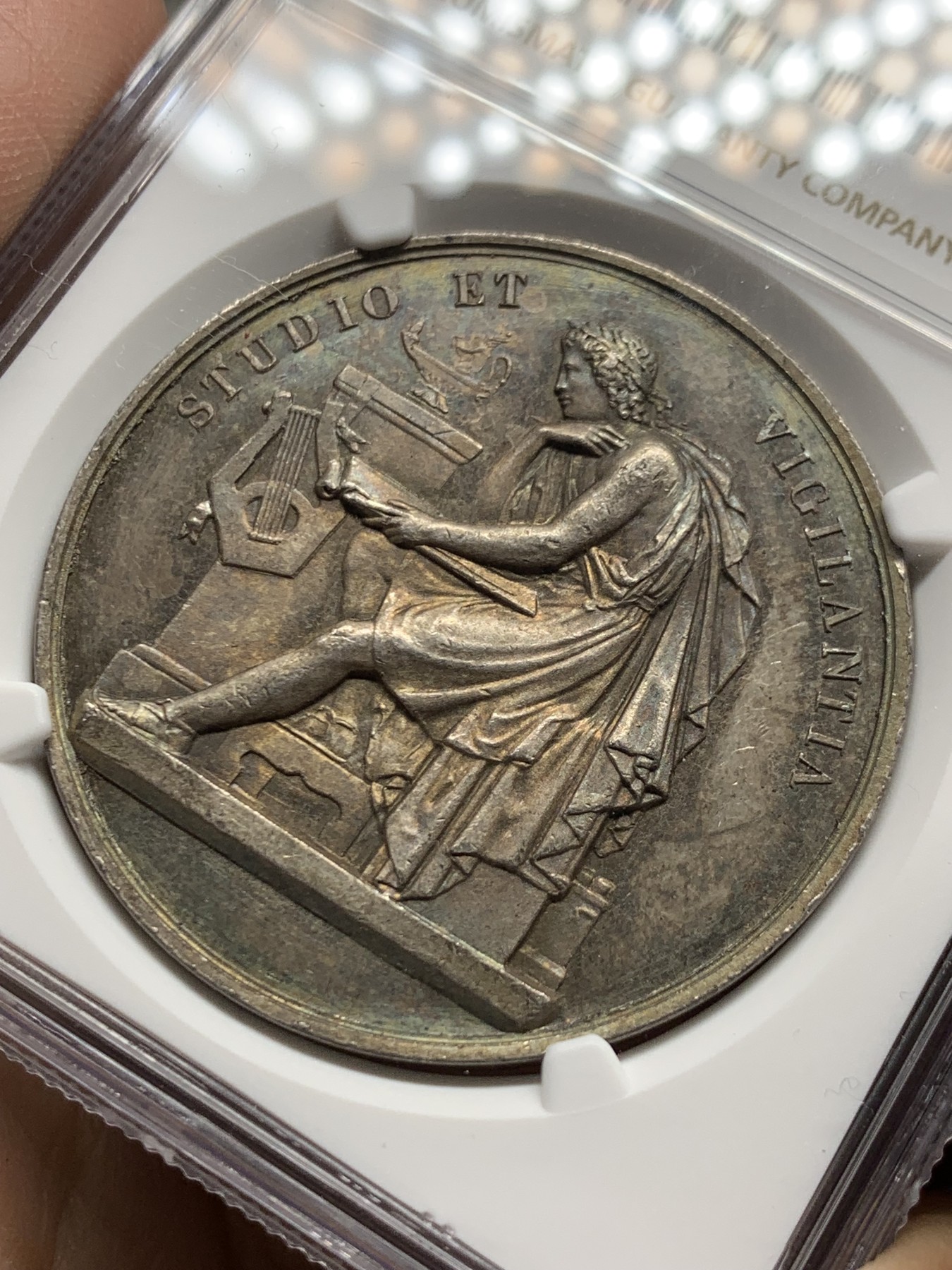 《竞宝斋》第250场-周日，周一 ，周二3场连拍 (全场包邮) NGC-UNCD 瑞士日内瓦文学奖银章