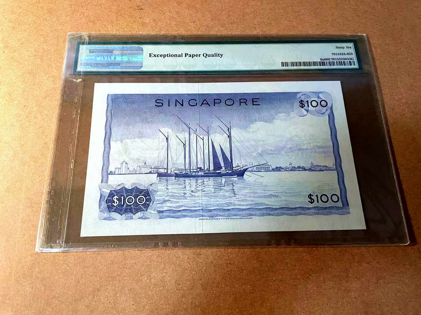 【Blue Auction】✨世界纸币精拍第448期【精】   【A/1冠】新加坡 花版 1967年100元 PMG66EPQ 精美 老壳