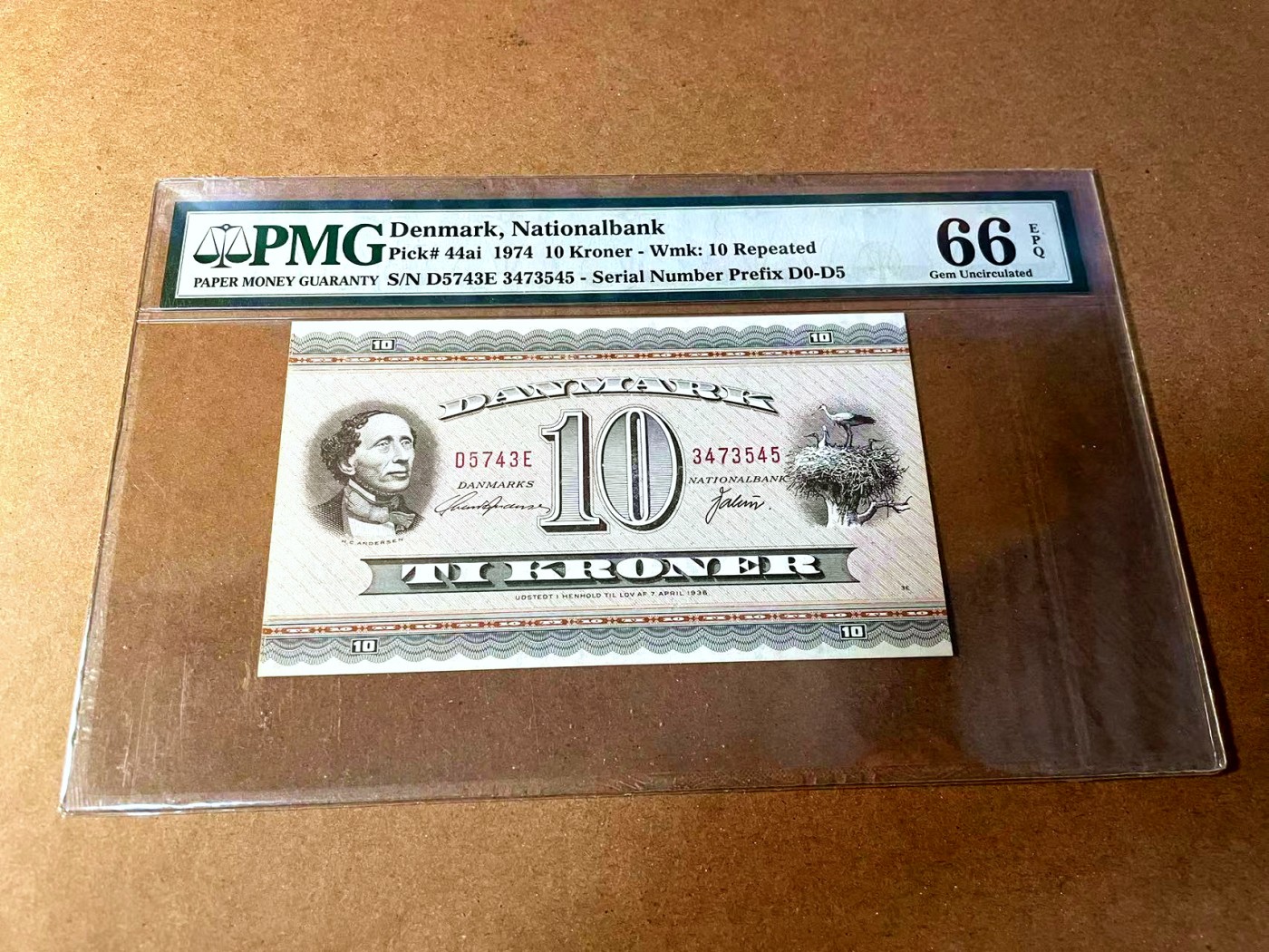 【Blue Auction】✨世界纸币精拍第448期【精】 丹麦 1974年10克朗 安徒生 PMG66EPQ