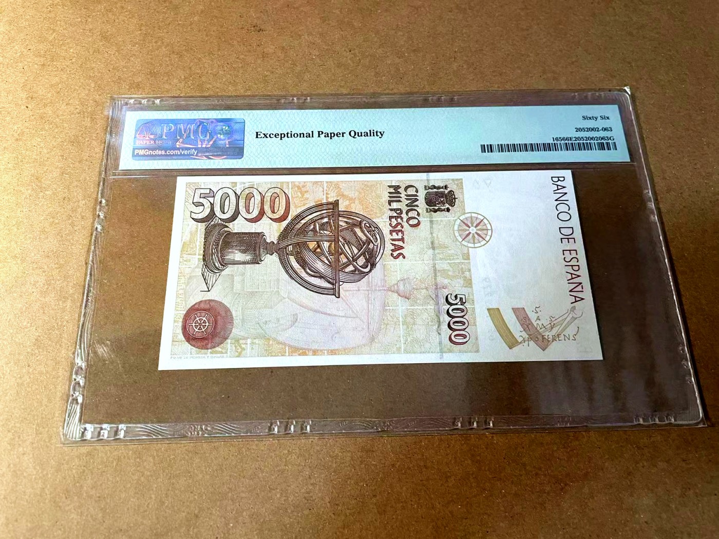 【Blue Auction】✨世界纸币精拍第448期【精】 西班牙 1992年5000比塞塔 PMG66EPQ 