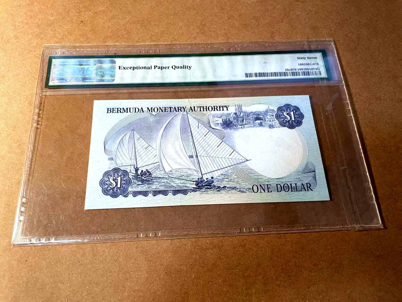 【Blue Auction】✨世界纸币精拍第448期【精】 【19小号】百慕大 1986年1元 女王 PMG67EPQ 高分