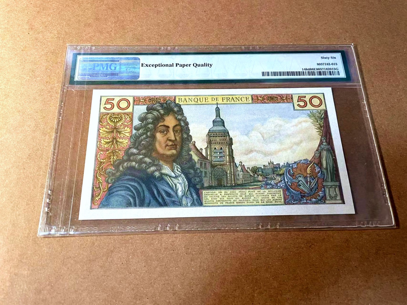 【Blue Auction】✨世界纸币精拍第448期【精】 法国 1974年50法郎 拉辛 PMG66EPQ 