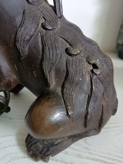 钱币，古钱币，古董杂项 明代8斤8两铜狮子