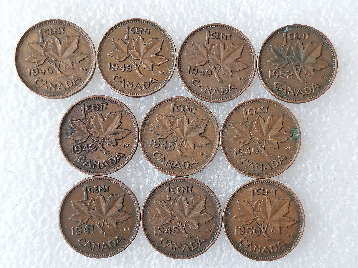 第一海外回流一元起拍收藏 散币专场 第72期 加拿大1分 乔六版 10枚