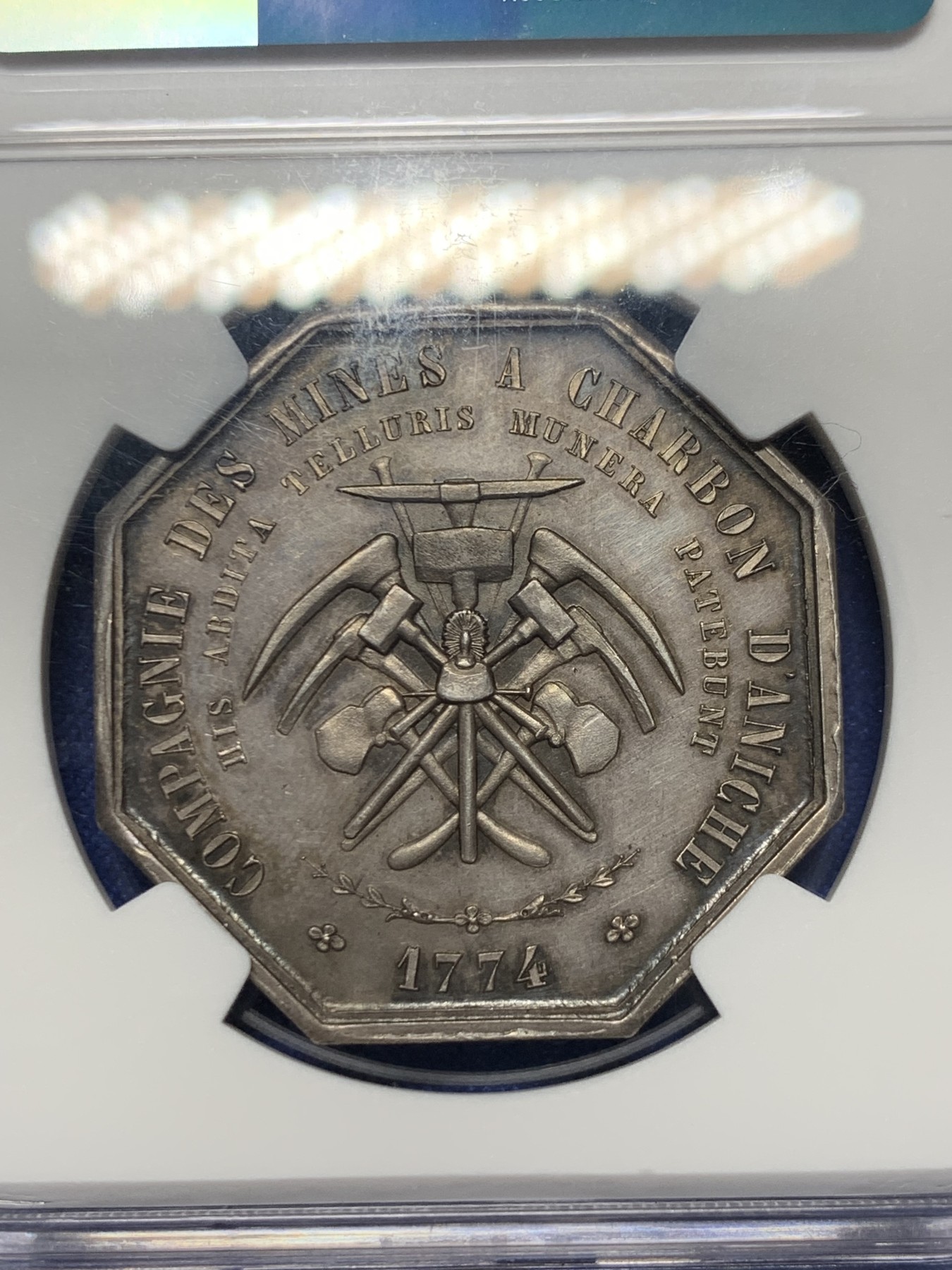 《竞宝斋》第250场-周日，周一 ，周二3场连拍 (全场包邮) NGC-UNCD 法国八角银章，安尼什采矿和锻造公司