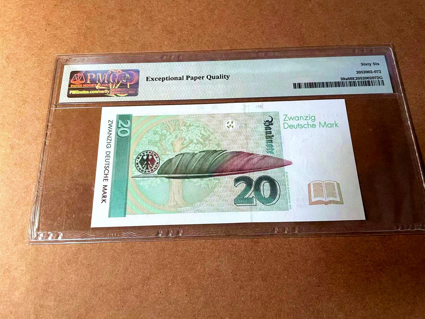 【Blue Auction】✨世界纸币精拍第448期【精】 【a版】德国 1991年20马克 PMG66EPQ 