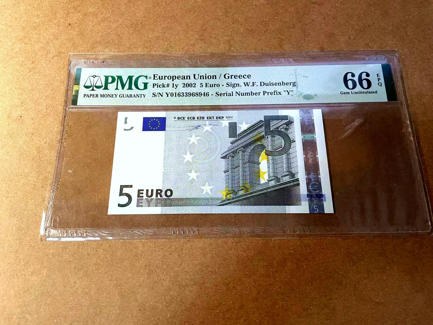 【Blue Auction】✨世界纸币精拍第448期【精】 【首签】欧盟 2002年5欧元 希腊版 PMG66EPQ 