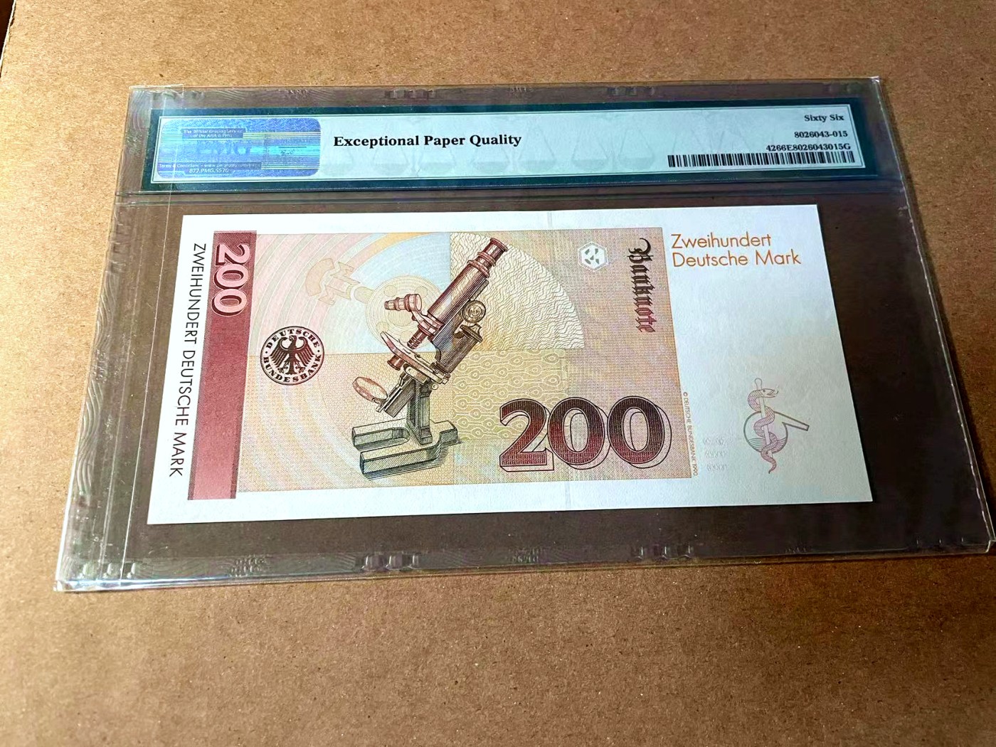 【Blue Auction】✨世界纸币精拍第448期【精】 【a版AA冠】德国 1989年200马克 PMG66EPQ 