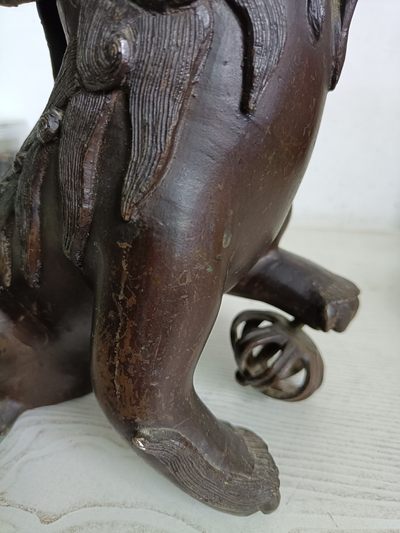 钱币，古钱币，古董杂项 明代8斤8两铜狮子