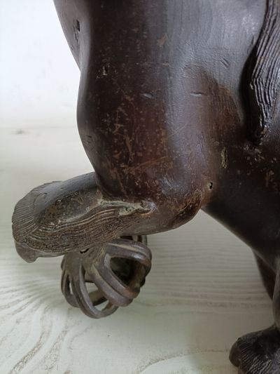 钱币，古钱币，古董杂项 明代8斤8两铜狮子