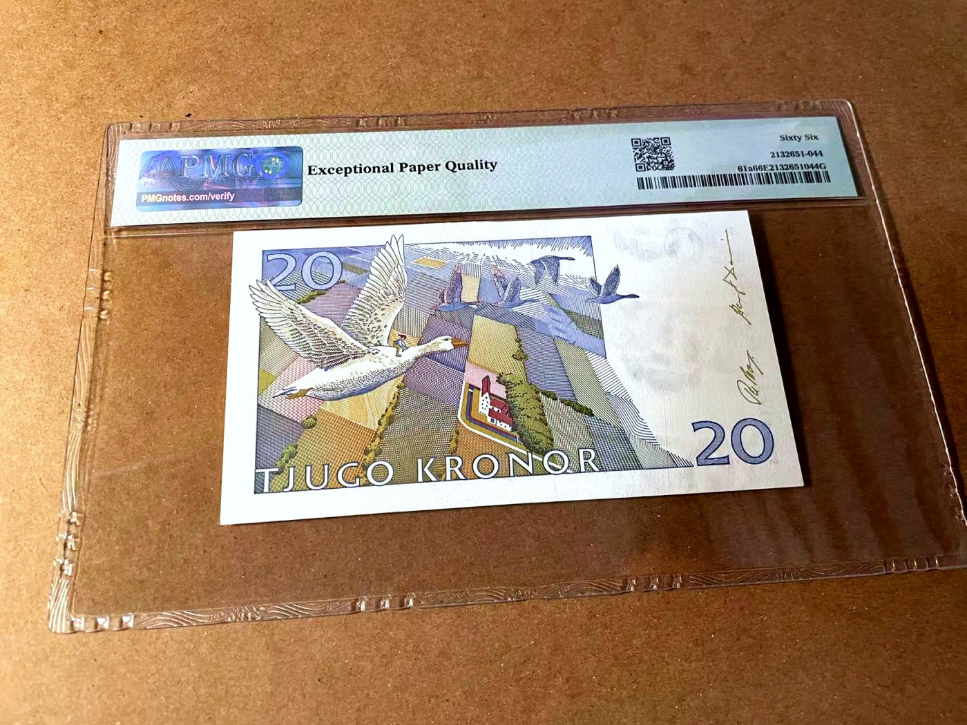 【Blue Auction】✨世界纸币精拍第448期【精】 【a版】瑞典 1991-92年20克朗 PMG66EPQ 