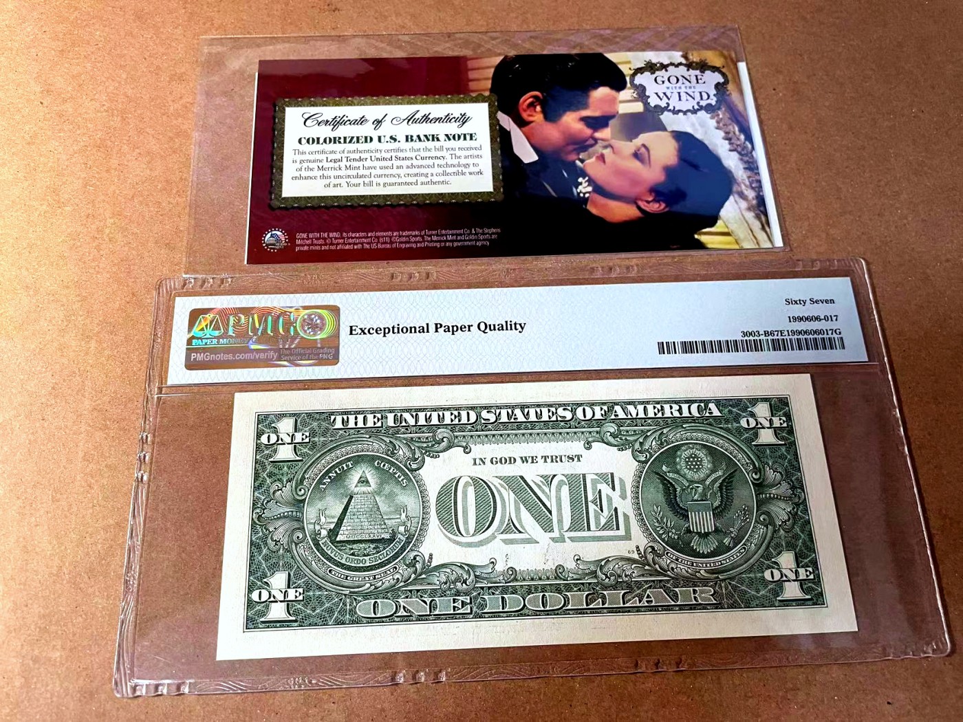 【Blue Auction】✨世界纸币精拍第448期【精】 【一组2张 包含3333狮子号】美国 2017年1美金 PMG67EPQ &美国 《乱世佳人》纪念版2美金 全新UNC