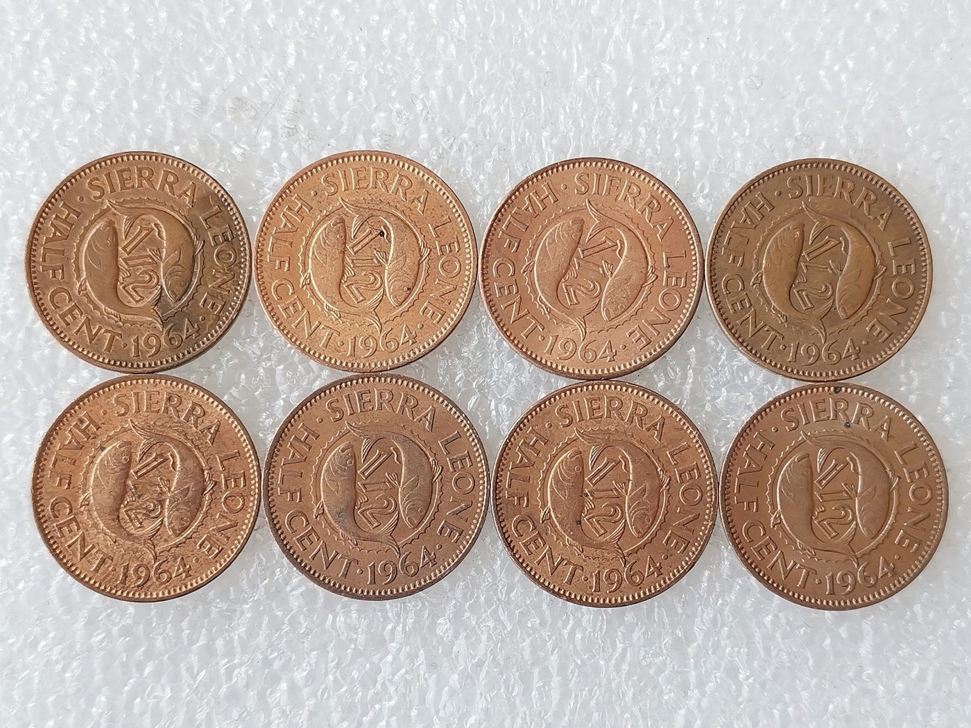 第一海外回流一元起拍收藏 散币专场 第72期 塞拉利昂1964年1/2分 8枚