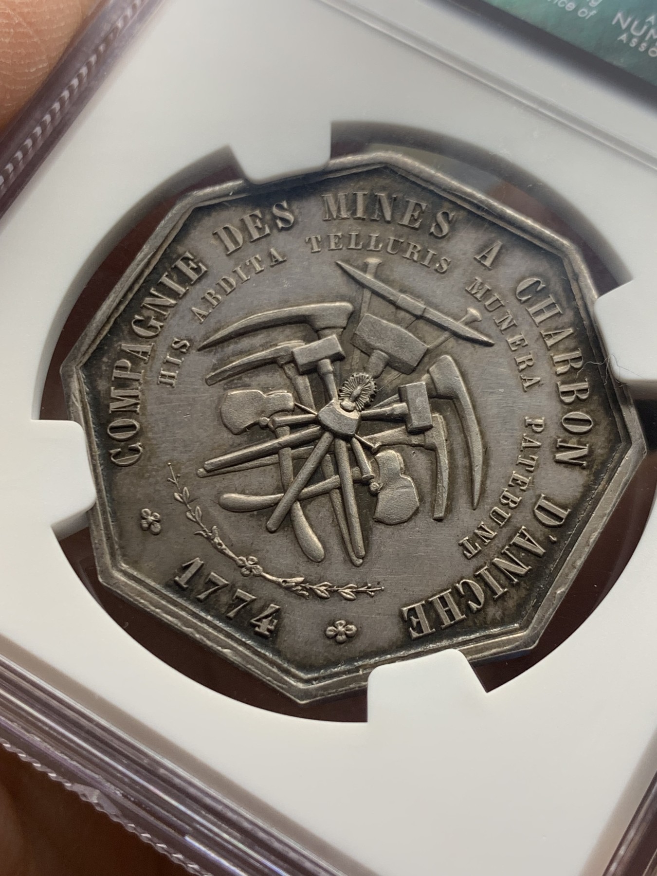 《竞宝斋》第250场-周日，周一 ，周二3场连拍 (全场包邮) NGC-UNCD 法国八角银章，安尼什采矿和锻造公司