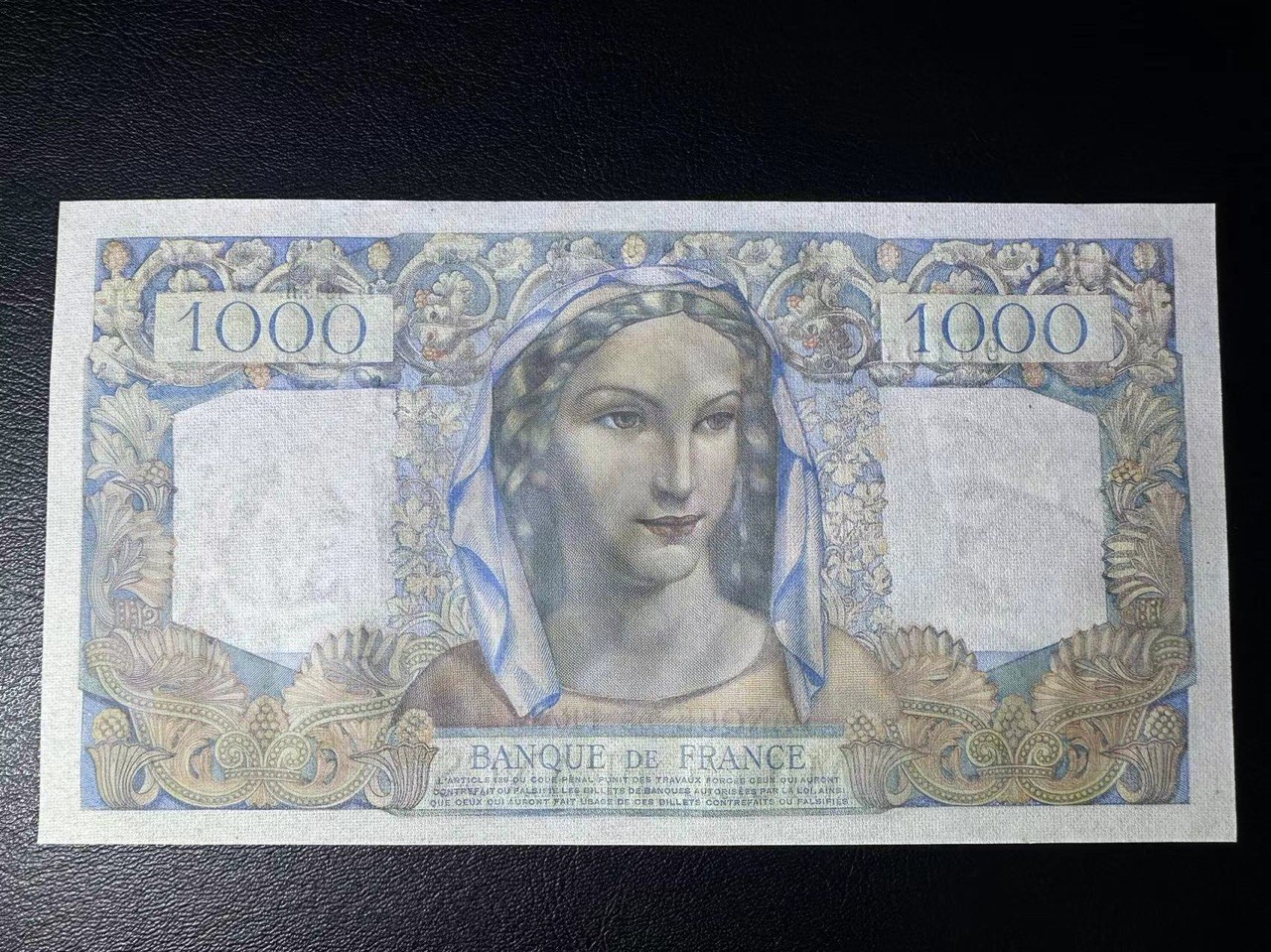【Blue Auction】✨世界纸币精拍第448期【精】 法国 1945年1000法郎 全新UNC