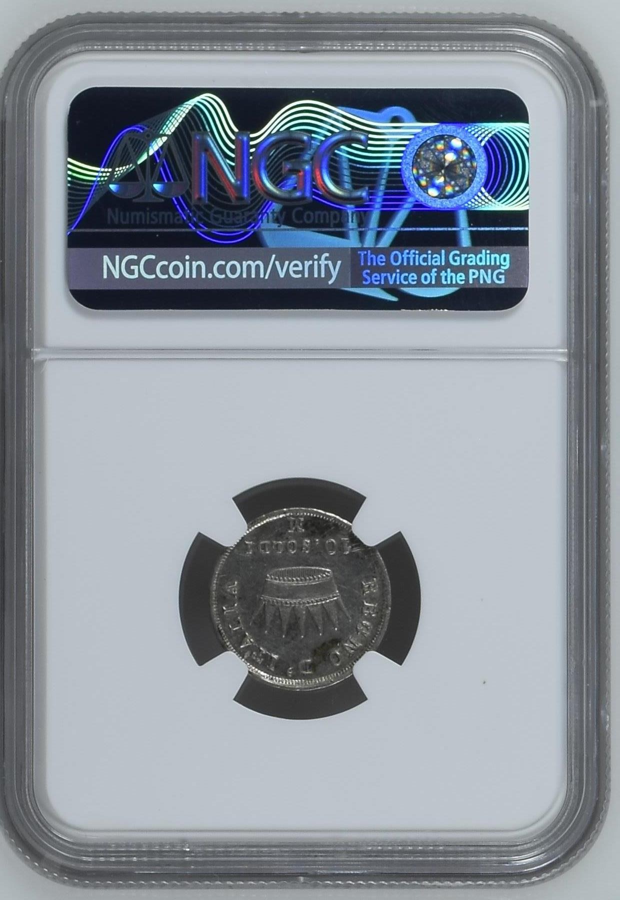 长老汇龙年精选第三场 1809M 意大利拿破仑时期10索尔迪银币，NGC AUC，这个品种N盒出分仅有一枚