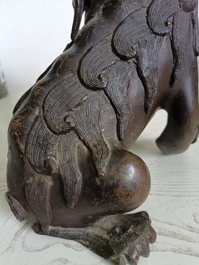 钱币，古钱币，古董杂项 明代8斤8两铜狮子