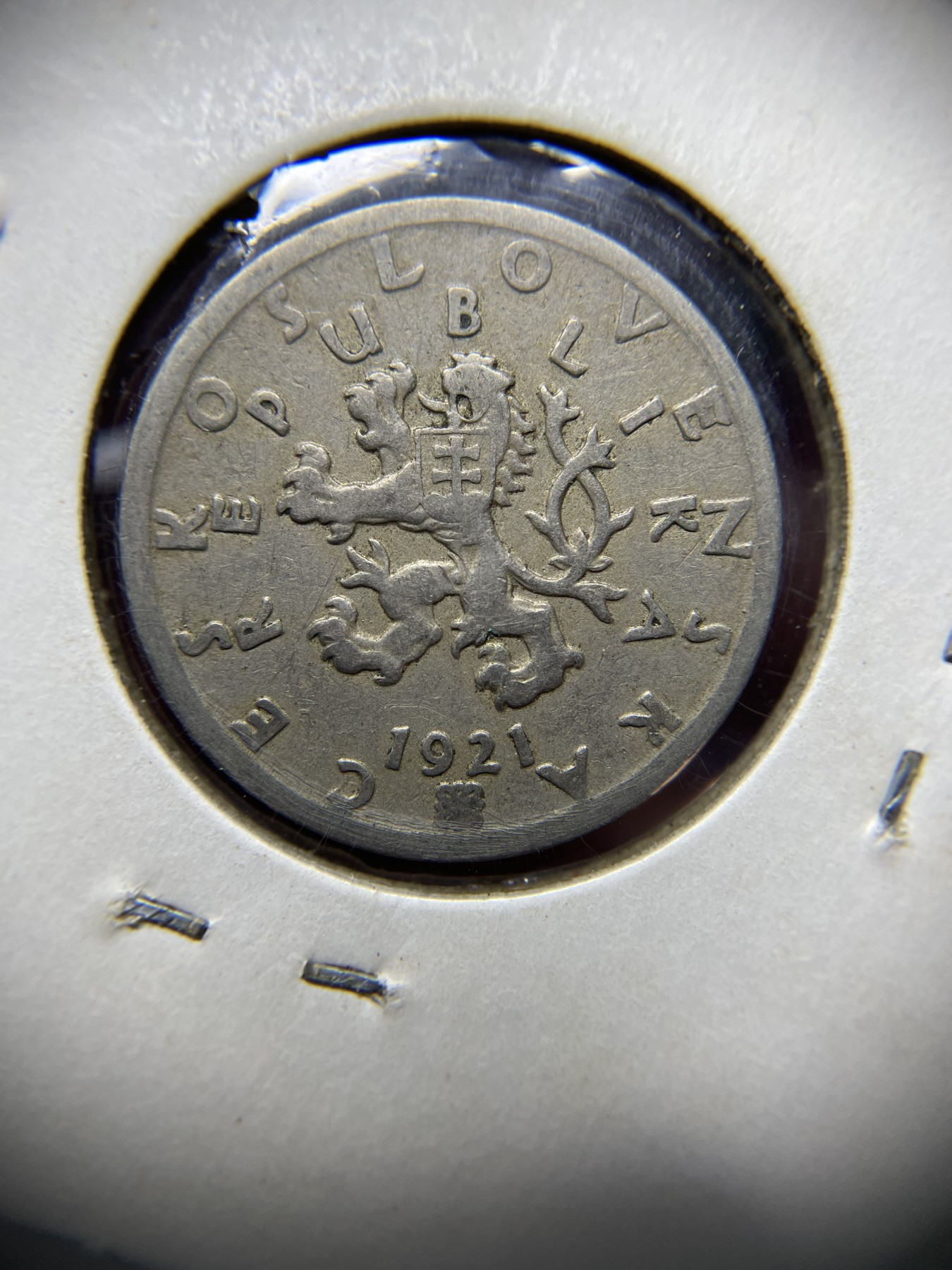 2024年集古藏今外币拍卖第二期-第7场-捷克斯洛伐克和波兰专场（总第17拍） 1921年捷克斯洛伐克50赫勒