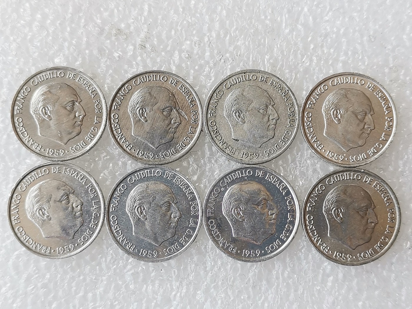 第一海外回流一元起拍收藏 散币专场 第72期 西班牙1959年佛朗哥10分铝币 8枚