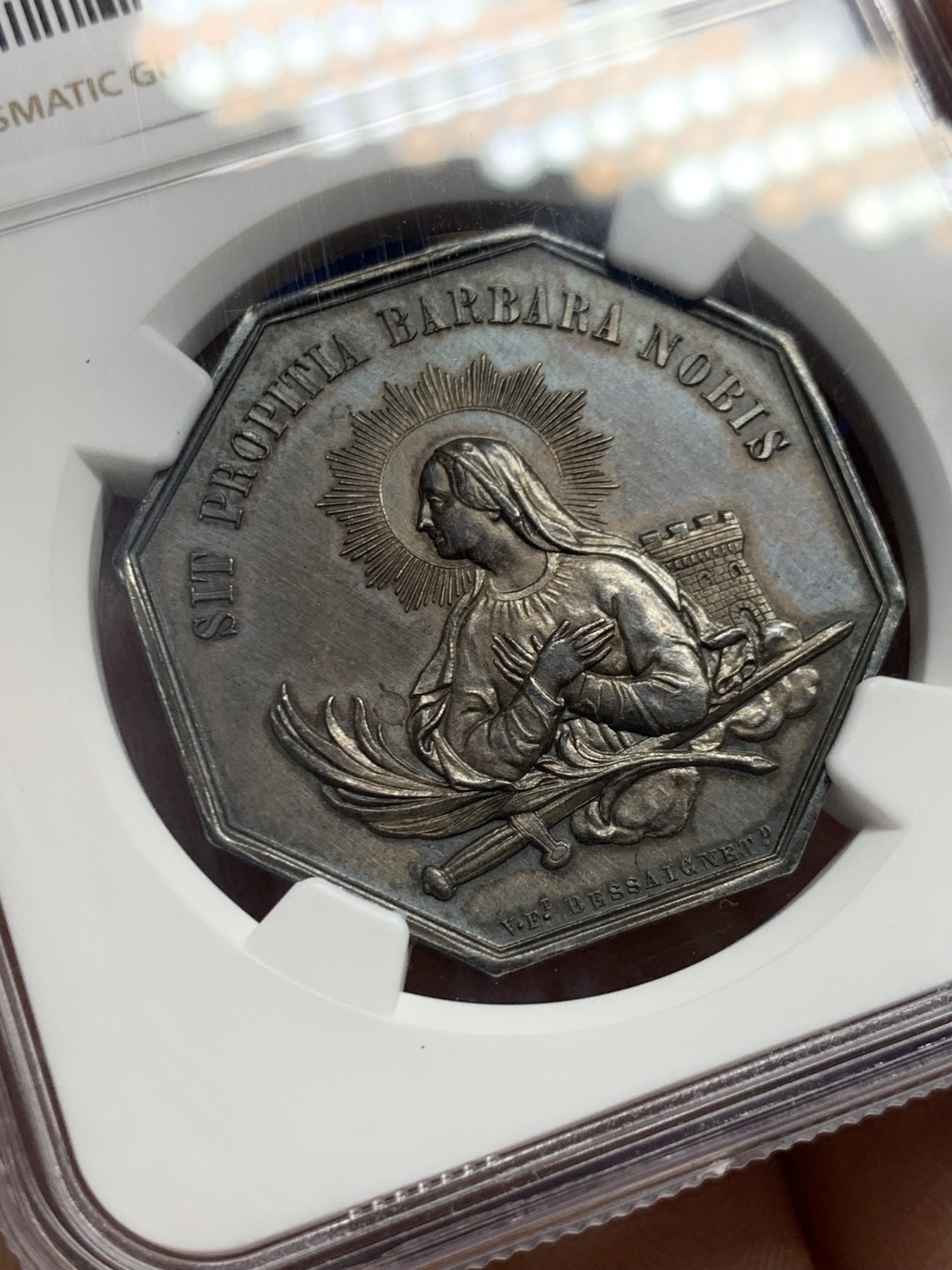 《竞宝斋》第250场-周日，周一 ，周二3场连拍 (全场包邮) NGC-UNCD 法国八角银章，安尼什采矿和锻造公司